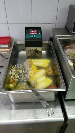 SWID immersion circulator during sous vide cooking training