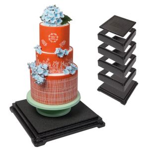 Wedding cake 42 x 42 cm thermobox set. Vue of all the parts.