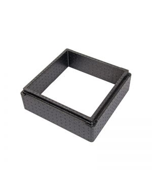 Hochzeitstorte 35 x 35 cm Thermobox-Set. Extra-Deckel in schwarzer Farbe