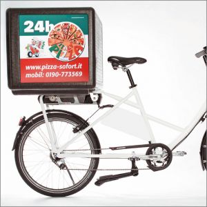 Thermobox delivery bike or scooter. 100 L made of EPP. Light 4.6 kg and much schock resistant compared to plastic delivery boxes.