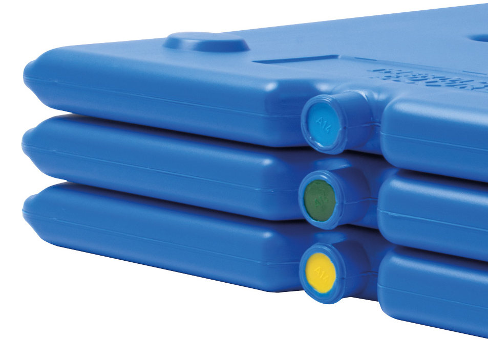 Kälteakkus und eutektische Platten zur Temperaturkontrolle in Thermoboxen für Lebensmitteltransport